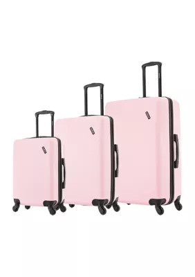 DUKAP Discovery Lightweight Hardside Spinner 3 Piece Luggage set 20'',24'', 28'' inch, Pink | Belk