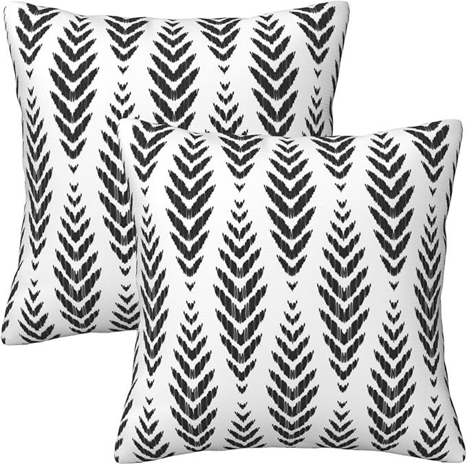 Black and White Pillow Covers 18x18 Set of 2, Modern Throw Pillow Covers Outdoor Decorative Pillo... | Amazon (US)