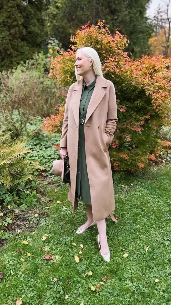 Happy Fashion Friday 🧥 1st time wearing my new Frances Camel Maxi Wool Coat from LK Bennett London’s AW24 Ascot Collection! Use my LK Bennett 15% discount code on all full price styles: REBECCALIPKINAUTHOR15

I styled with a camel Fedora, a green Sezane shirtdress, the Mini Sophie Bag in Ivy Green by Cambridge Satchel Co, White Sapphire Dewdrop Charm Hoop Earrings by Dower & Hall (Christmas gift idea 💡) and gold leather ballet flats

#LTKuk #LTKluxury #LTKautumn