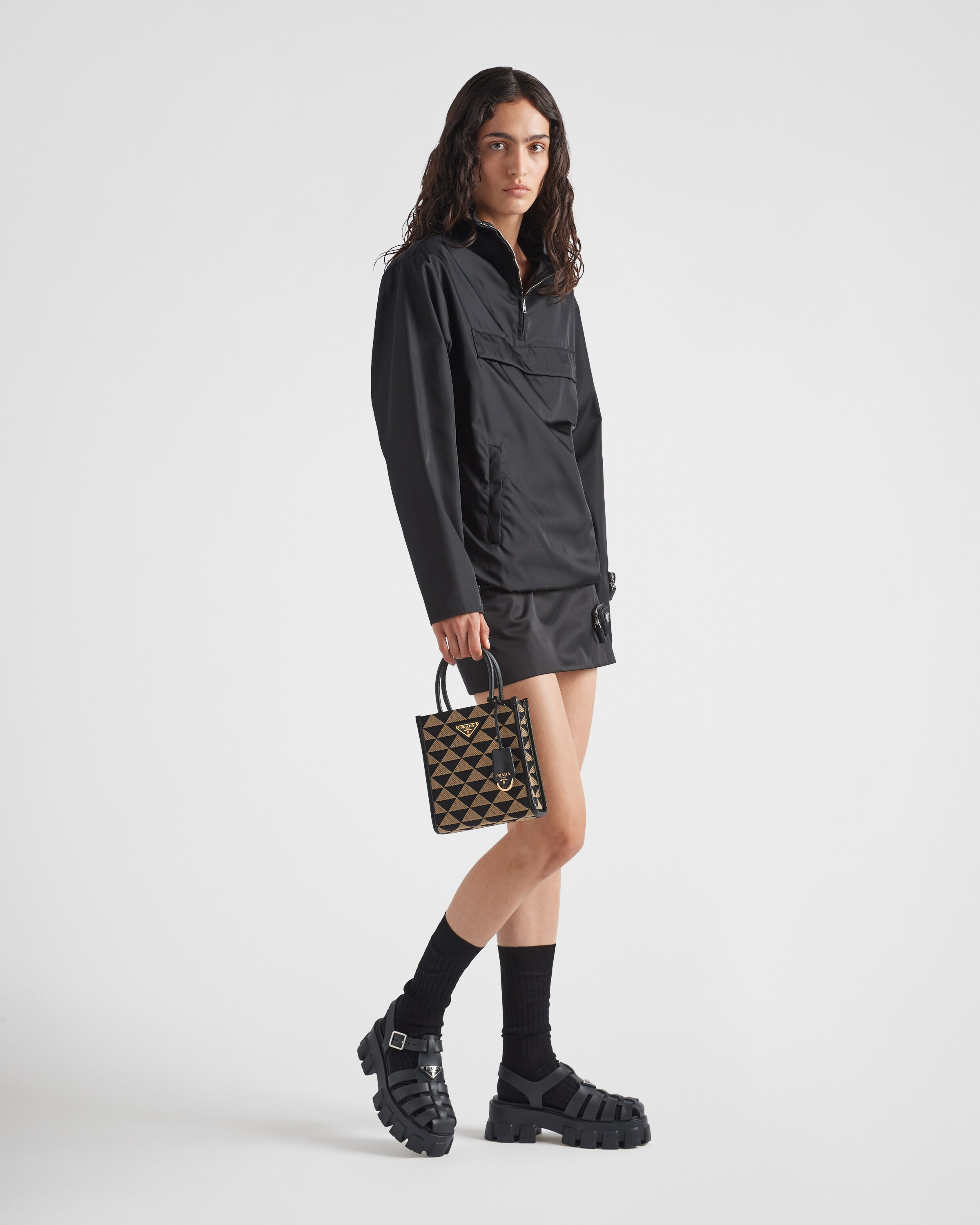 Prada Symbole embroidered fabric mini bag | Prada Spa US