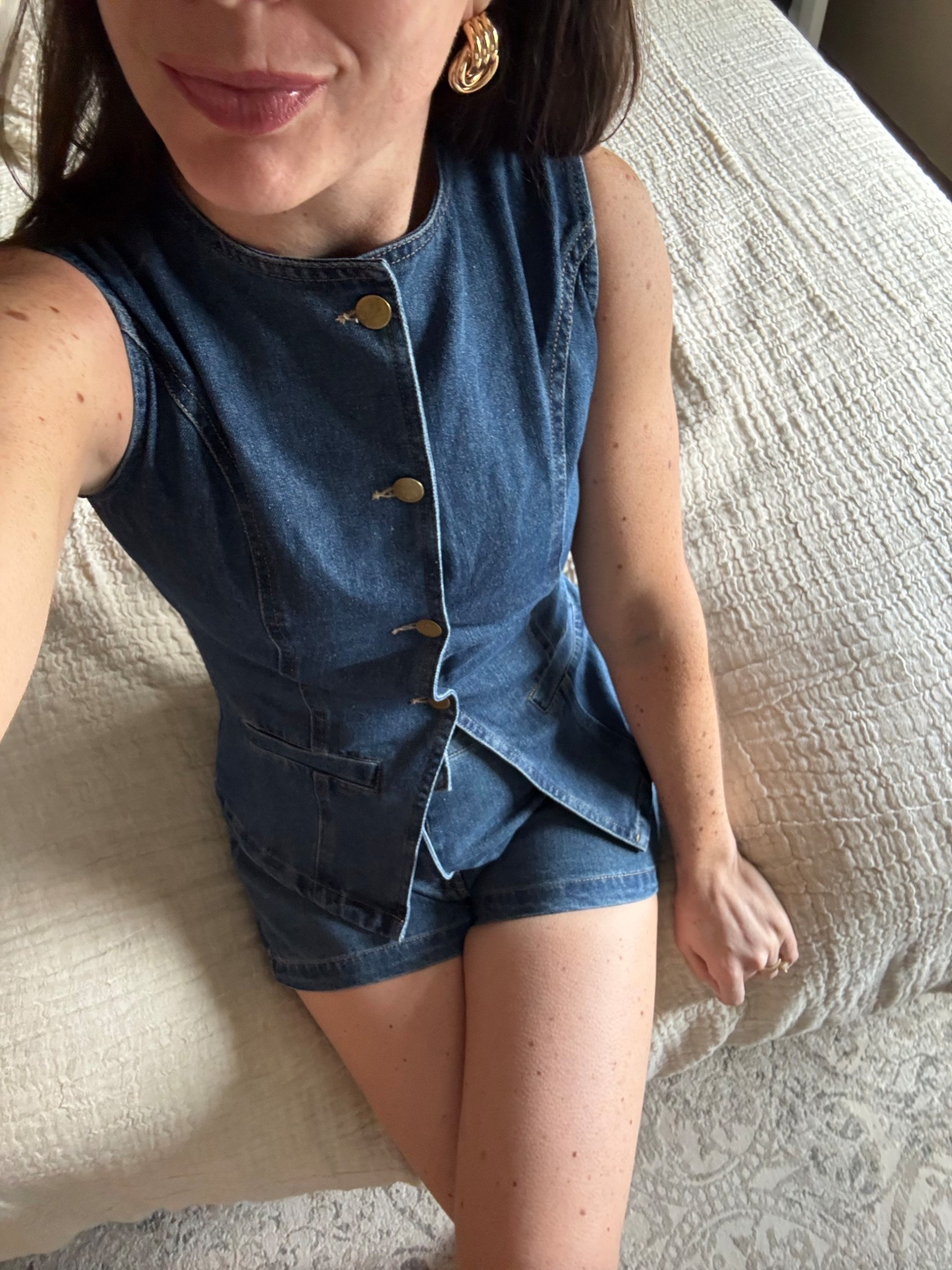 denim amazon set 
size up: I’m wearing M

matching sets//vacation outfit//found it on amazon//gold earrings//look for less//summer outfit inspo

#LTKFindsUnder50 #LTKSummerEdit #LTKStyleTip