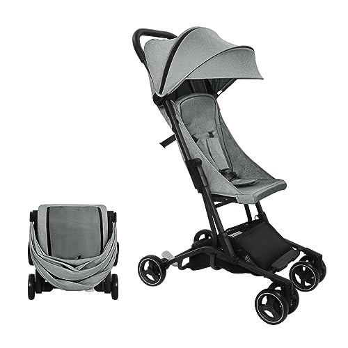 HARPPA Ringo™ Ultra Compact Umbrella Stroller, Lightweight Travel Stroller for Babies & Toddlers Easy Fold Adjustable Backrest and 5-Point Harness Safety Infant Stroller (Ringo Light Grey) | Amazon (US)