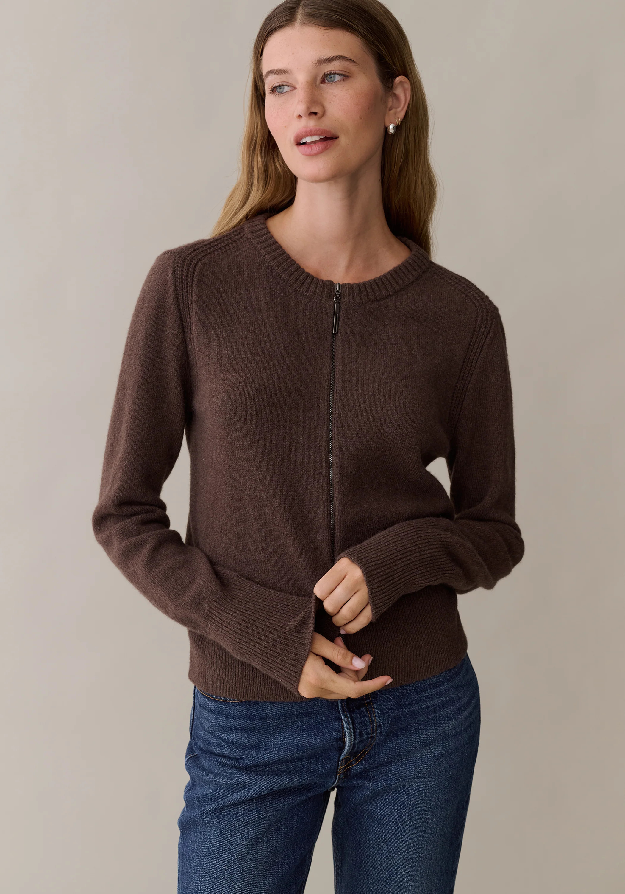 Mindy Zip Up Sweater | Few Moda