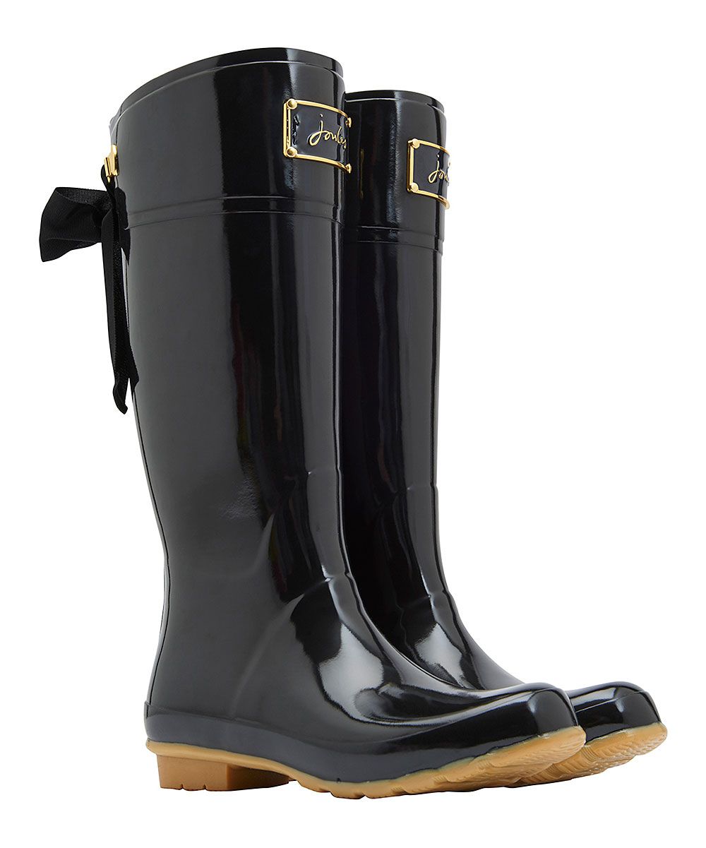 Joules Women's Rain boots Black - Black Evedon Welly Rain Boot - Women | Zulily
