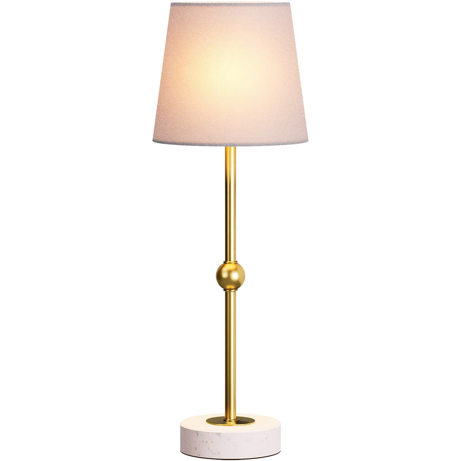 17.5" Cordless Led Table Lamp – Rechargeable & Dimmable With Detachable Magnetic Bulb, Marble B... | Wayfair North America