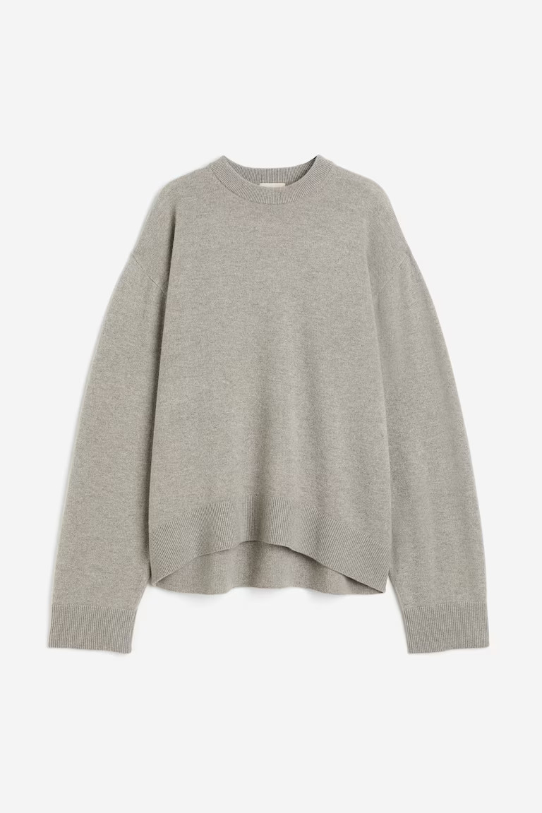 Oversized cashmere jumper - Greige - Ladies | H&M GB | H&M (UK, MY, IN, SG, PH, TW, HK)