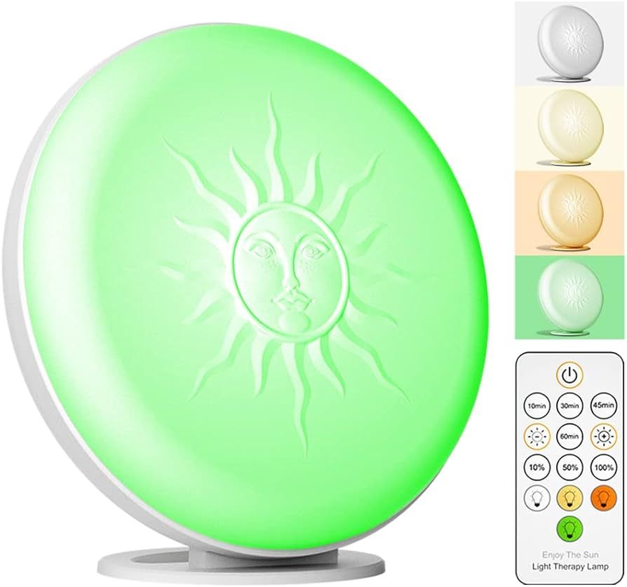 Light Therapy Lamp,UV-Free 10000 Lux Therapy Light,With Green Light Headache Therapy and White Li... | Amazon (US)