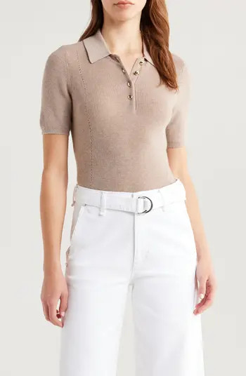 Darcey Cotton & Cashmere Polo Sweater | Nordstrom