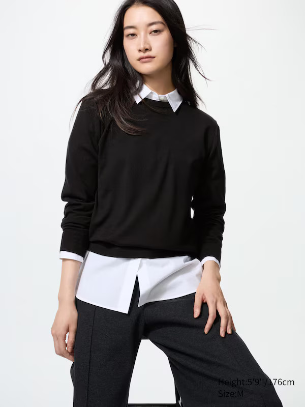 100% Merino Crew Neck Jumper | UNIQLO (UK)