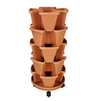 Style Selections 11.89-in W x 11.89-in L Brown Resin Indoor/Outdoor Self Watering Vertical garden... | Lowe's
