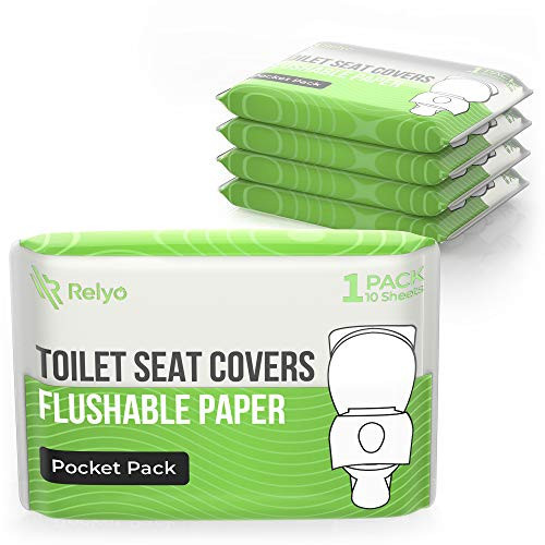 Toilet Seat Cover Paper Flushable (50 Pack) - XL for Adults and Kids Potty Training, 100% Biodegradable Travel Supplies Essentials for Public Restrooms, Airplane, Camping, Festivals | Amazon (US)