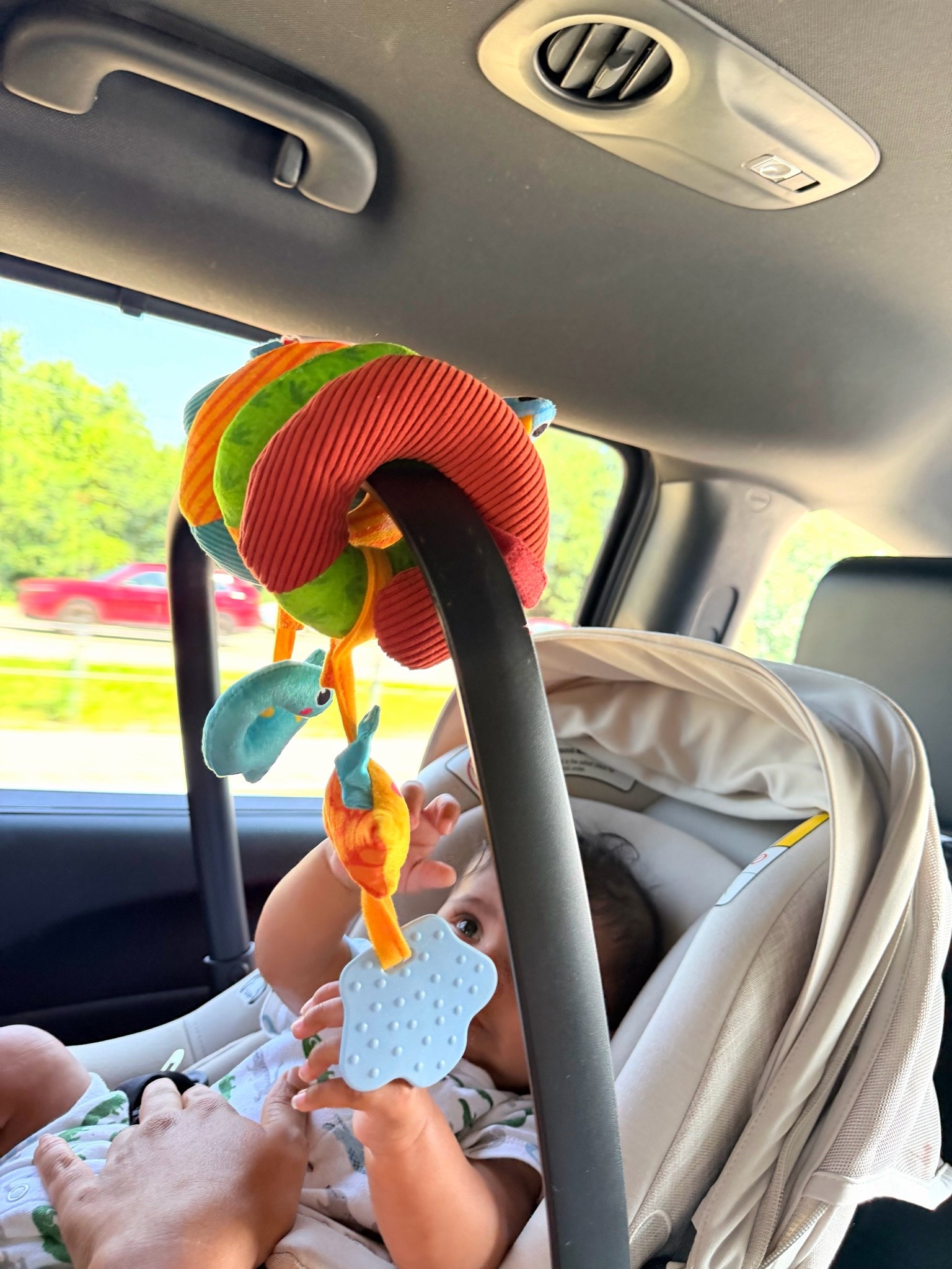 This car seat toy has been keeping my four month old really engaged. #cartoys #hangingtoys #playtoys #babytops #baby #nurseryessentials #baby #fourmonthold

#LTKmomlife #LTKBump #LTKBaby