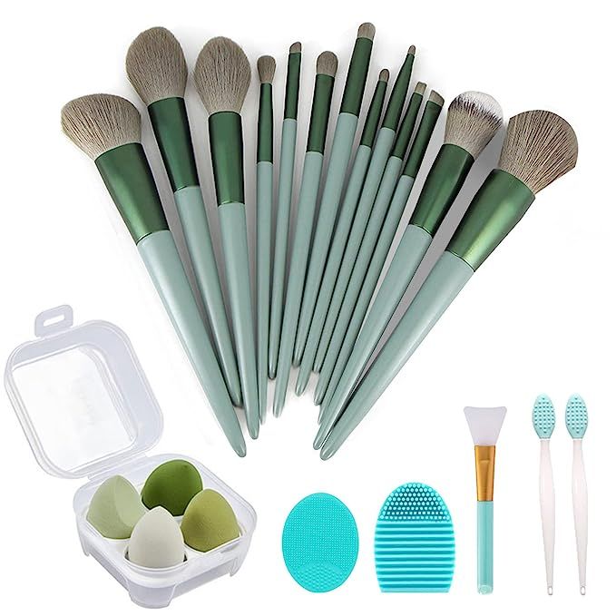 Makeup Brushes 22 Pcs Makeup Kit,Foundation Brush Eyeshadow Brush Make up Brushes Set (Green, 22 ... | Amazon (US)