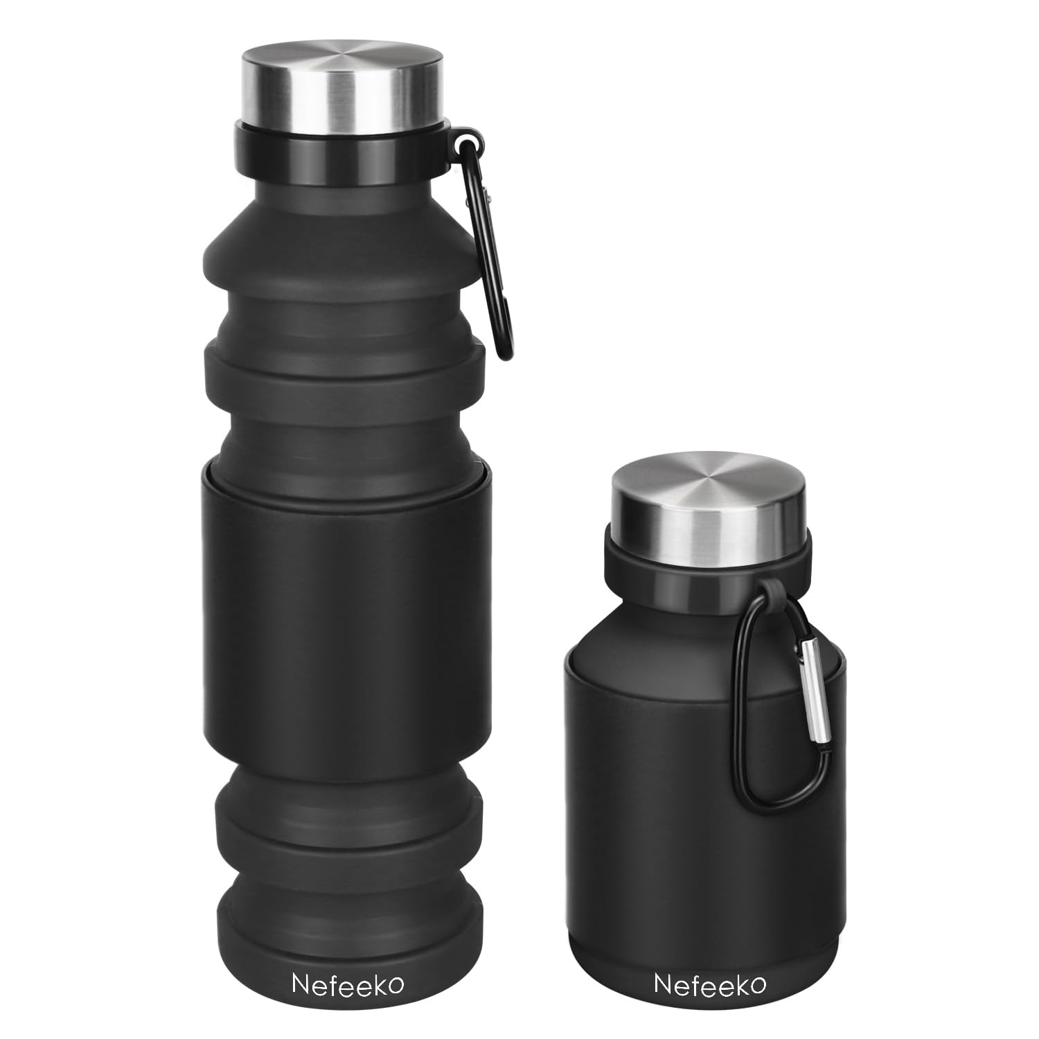 Nefeeko Collapsible Water Bottle, Reuseable BPA Free Silicone Foldable Water Bottles for Travel G... | Amazon (US)