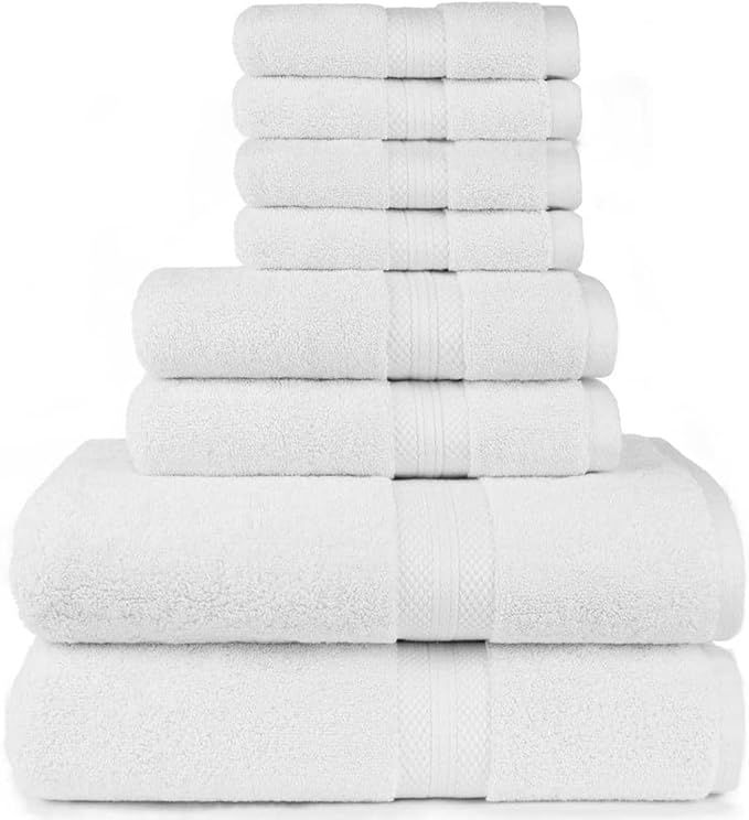 Simpli-Magic Bath Towel Set, 2 Bath Towels, 2 Hand Towels, and 4 Washcloths, Ring Spun Cotton Hig... | Amazon (US)