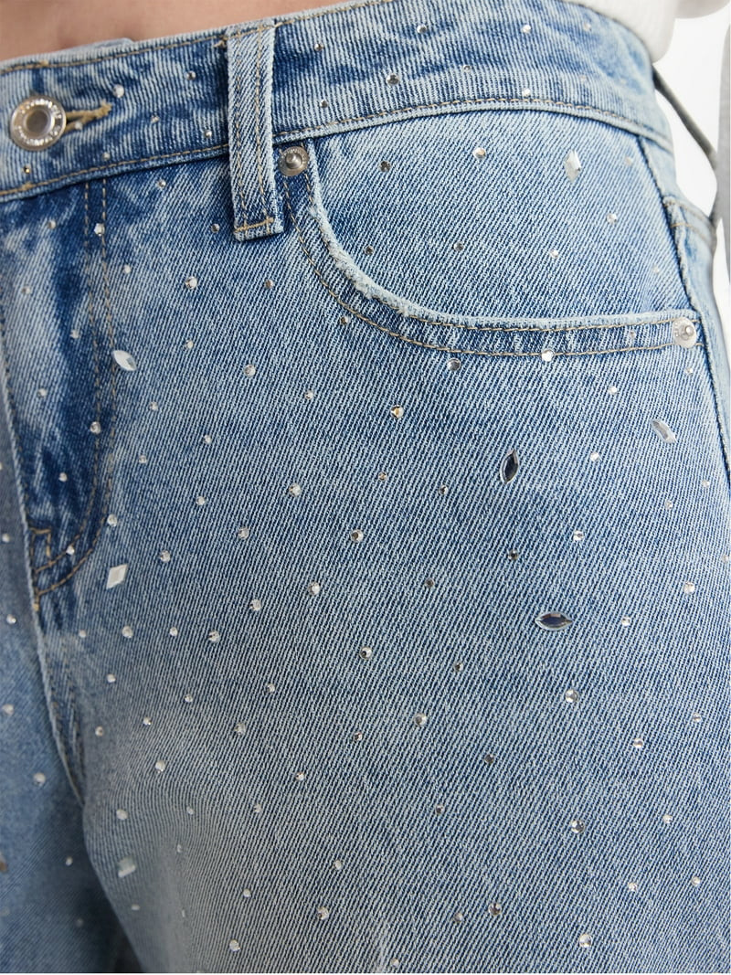 No Boundaries Embellished Jeans, 30'' Inseam, Women's | Walmart (US)