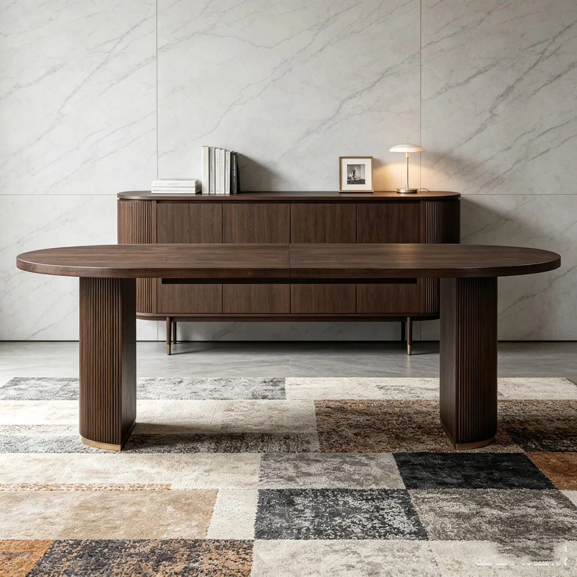 Oval Dining Table Double Pedestal | Wayfair North America