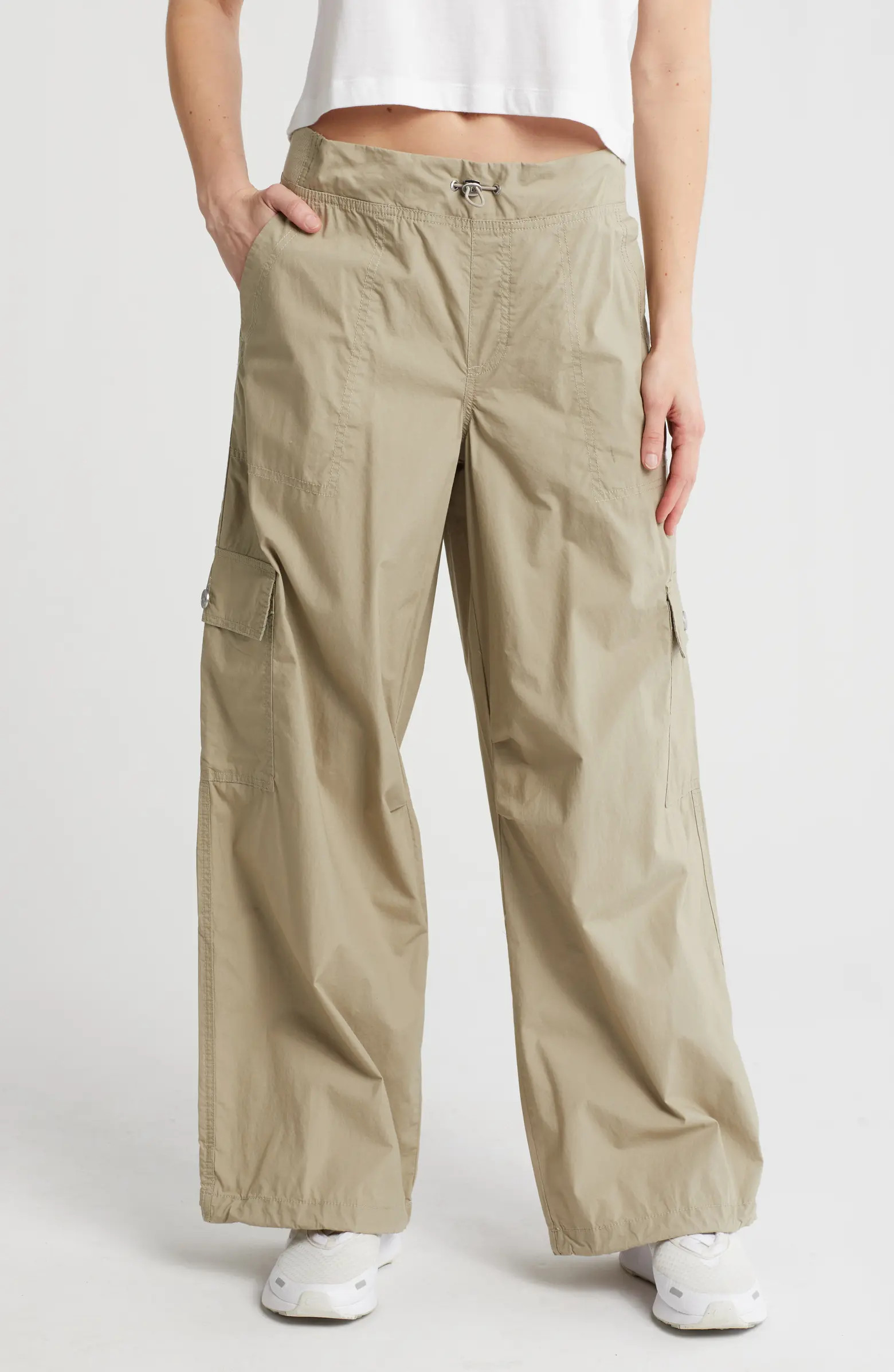 DKNY High Waist Straight Leg Cotton Cargo Pants | Nordstromrack | Nordstrom Rack