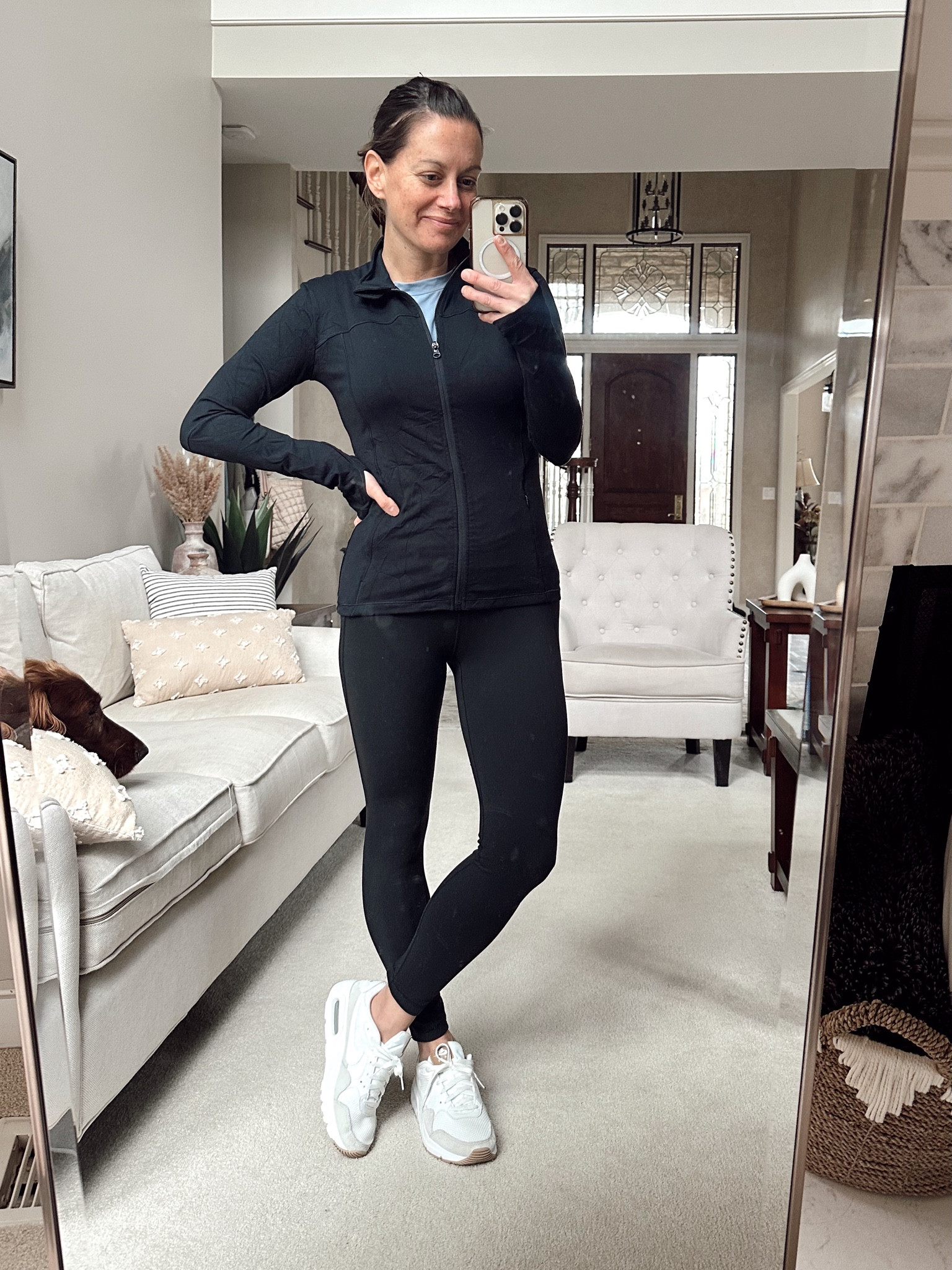 Amazon Workout outfit!
Look for less workout jacket runs true to size. Amazon workout tank that’s regular bra friendly runs true to size.  Amazon leggings run true to size.

#LTKOver40 #LTKActive #LTKPetite