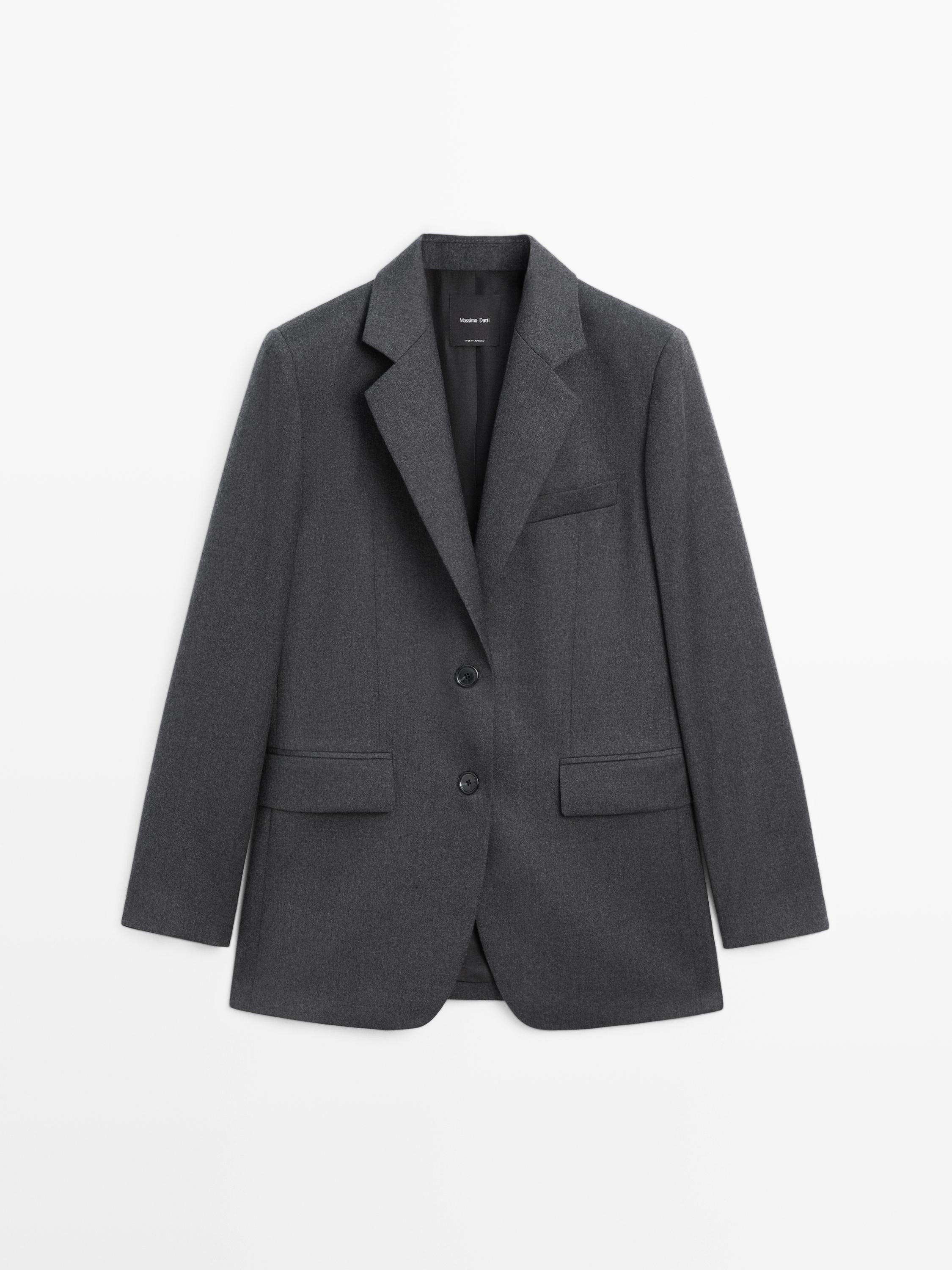 100% wool flannel suit jacket | Massimo Dutti FR