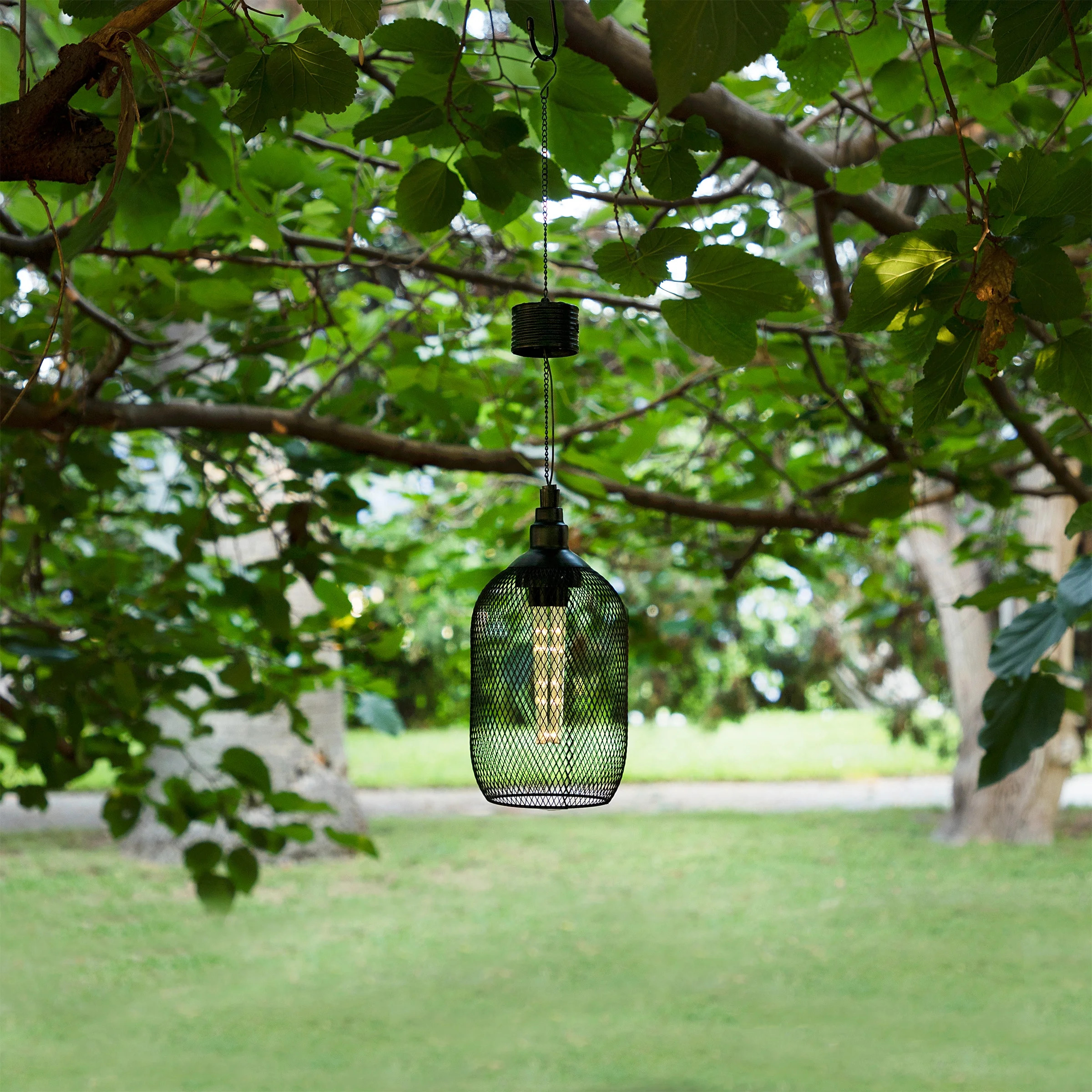 Alpine Corporation Hanging Solar Outdoor Lantern 12" Light, Black | Walmart (US)