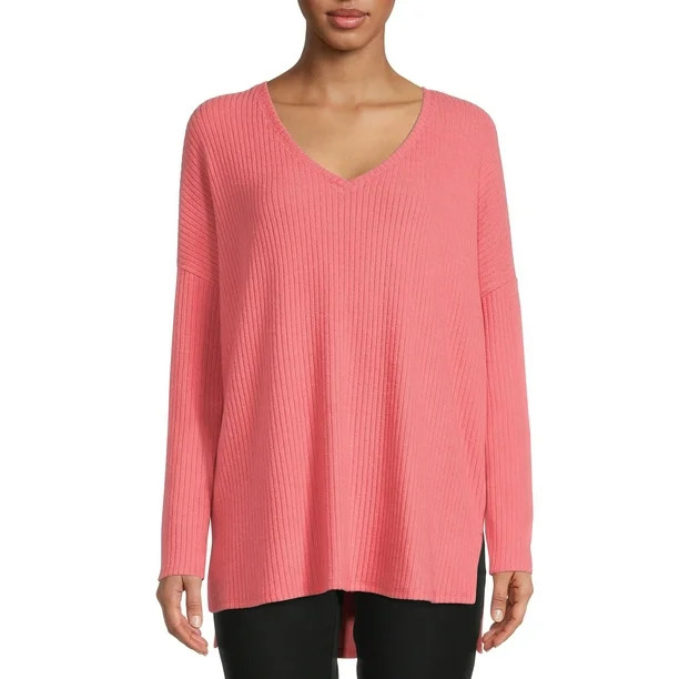 Time and Tru Women's Ribbed Tunic Top - Walmart.com | Walmart (US)