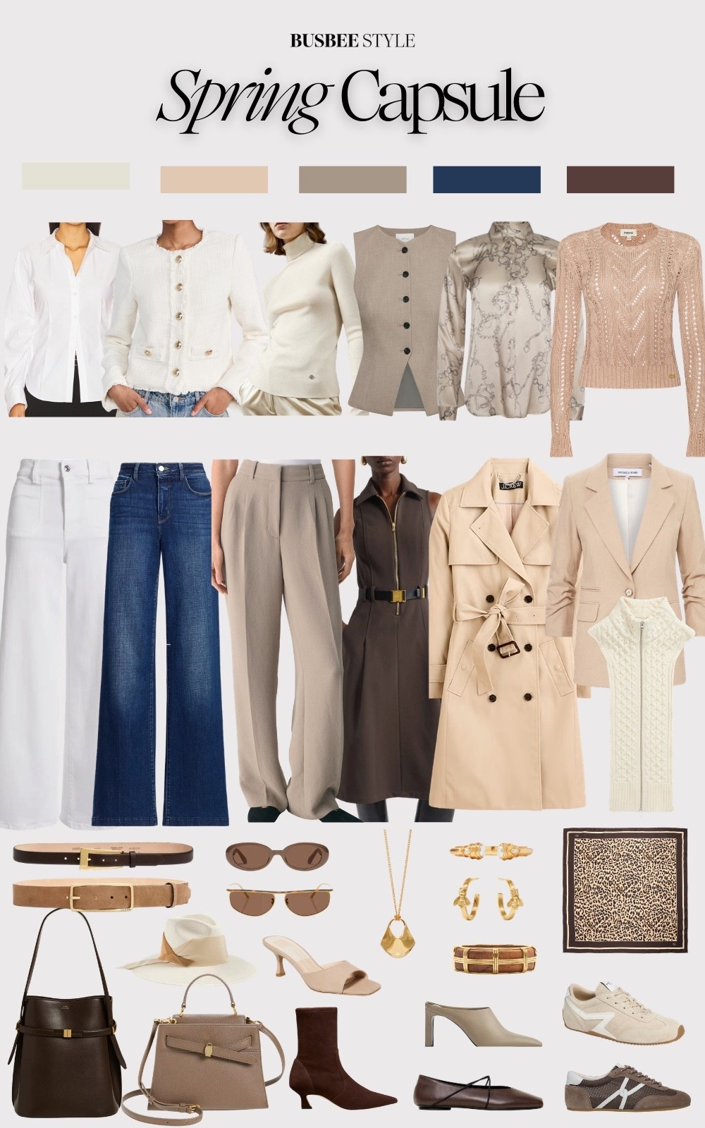 After months of jeans, sweaters, and booties, figuring out what to wear when the temperatures start rising can feel surprisingly overwhelming. You open your closet, you stare, nothing feels right — and before you know it you’ve spent twenty minutes trying on a zillion things and you’re still not dressed. Sound familiar? It’s a frustrating phase, but you are definitely not alone.

That’s why each season I curate a hand-picked Capsule Wardrobe for you, to make getting dressed simpler. Consider the spring capsule your done-for-you style roadmap, packed with versatile, stylish pieces that mix and match effortlessly.

No more decision fatigue, no more staring into the closet abyss. Just easy, put-together outfits that make you feel great — every single day.