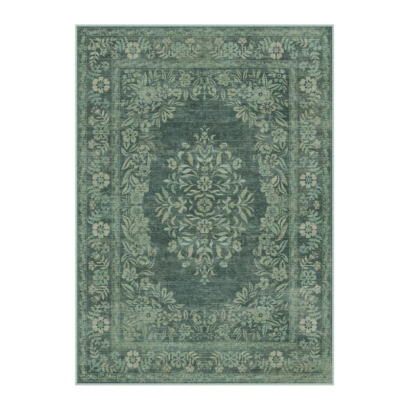Stella Machine Washable Oriental Area Rug With Non-Slip Backing | Wayfair North America