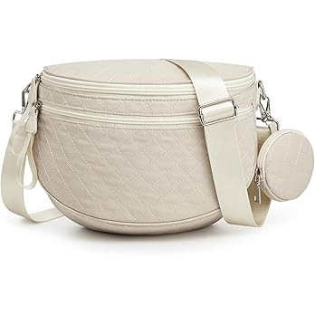 G4Free Quilted Bum Bag Crossbody Bags for Women, Spacious Nylon Cross Body Bag with Removable Pou... | Amazon (US)