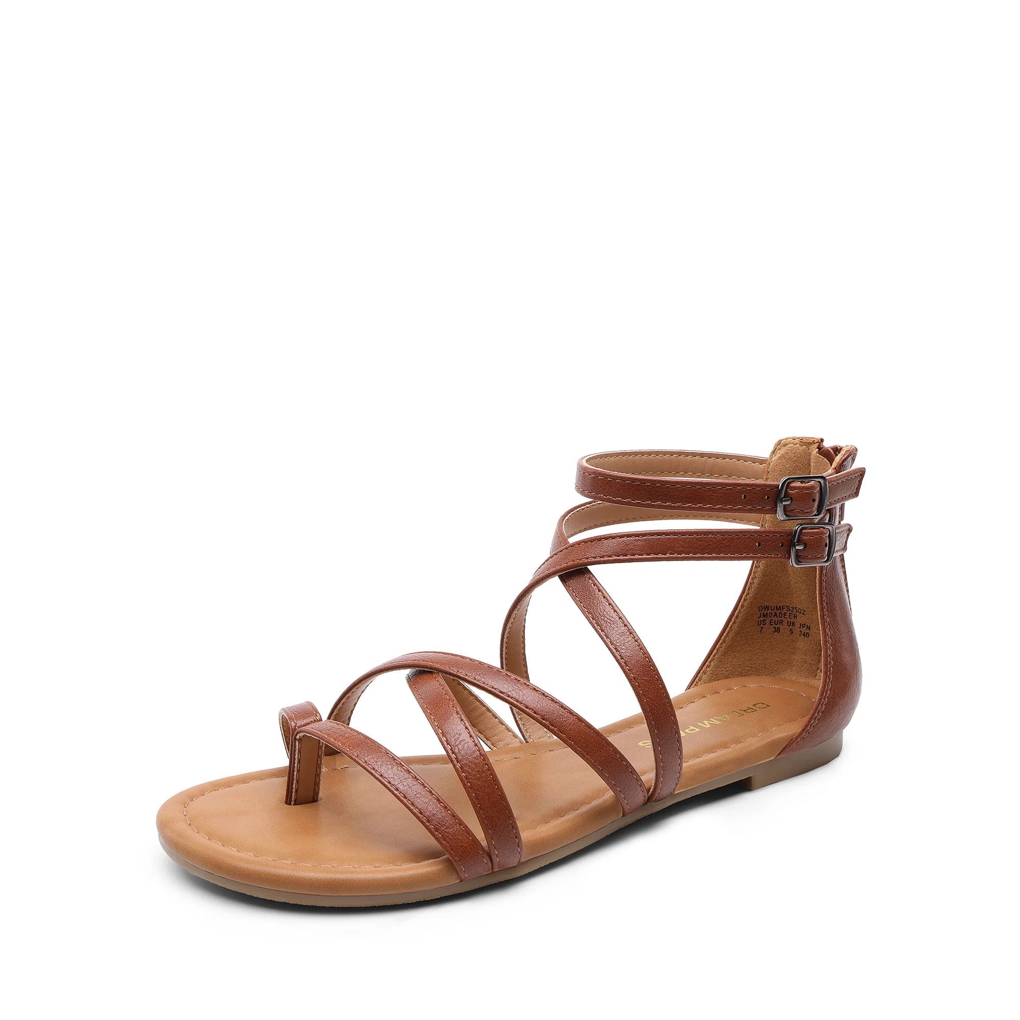 DREAM PAIRS Women's Dressy Gladiator Summer Cross Strappy Sandals Comfort Flat Casual Beach Fishe... | Walmart (US)