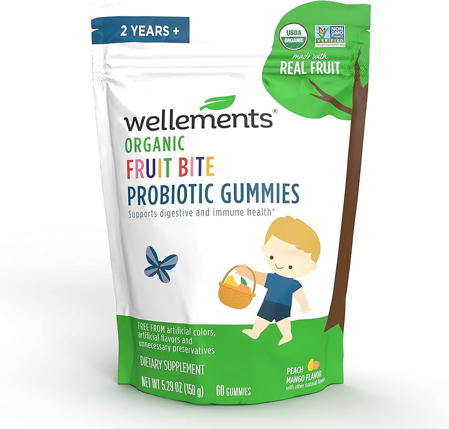 Wellements Organic Fruit Bite Probiotic Gummies | Organic Probiotic Gummy for Kids, Supports Dige... | Amazon (US)