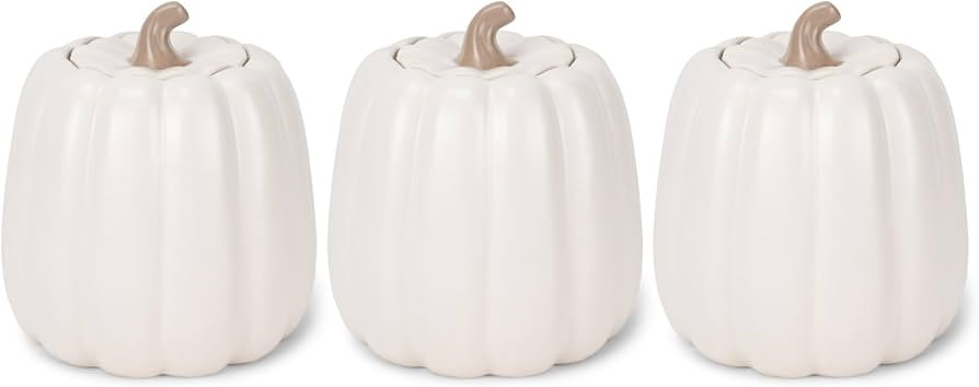 Nat & Jules Pumpkin Shaped 6 x 6 Inch Ceramic Storage Canisters: Perfect for Halloween, Thanksgiv... | Amazon (US)