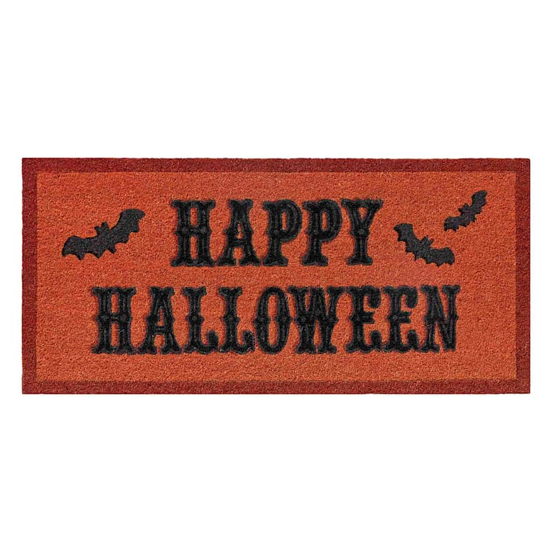 Orange Happy Halloween Coir Mat, 22x47 | At Home