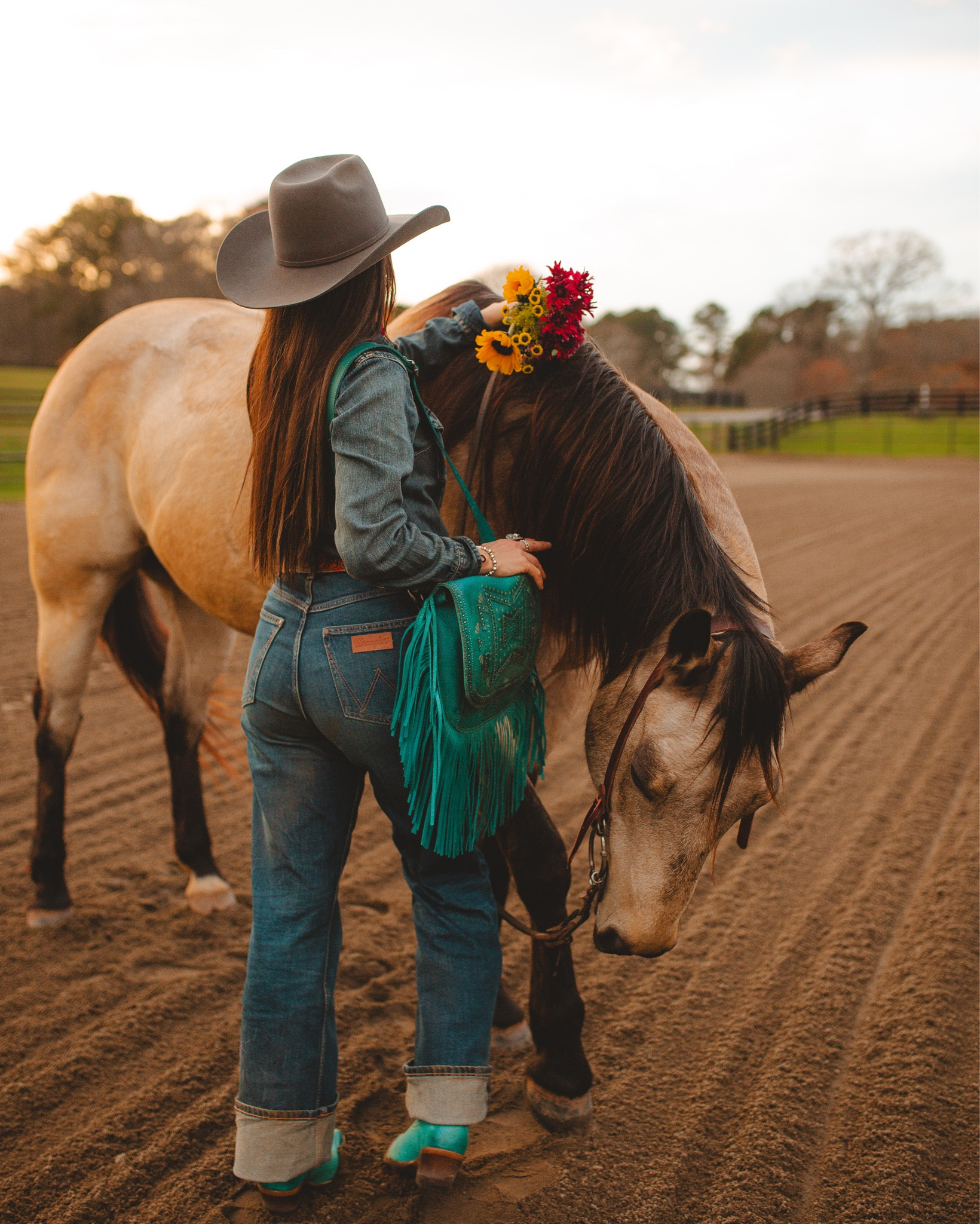 POP OF COLOR COWGIRL OUTFIT

Bag- brand new from STS ranchwear some styles on Amazon linked below. 
Hat- linked. 
Boots- Idyllwind (charmed life turquoise)
Belt- custom by The Man in Black leather
Some Lane boot styles linked- use NEONWRANGLER for a discount  

#rodeooutfit #cowgirlstyle #westernfashion #westernwear 

#LTKSpringSale #LTKdayinmylife #LTKootd