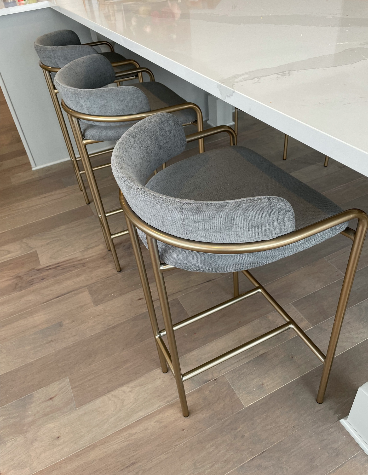 Barstool/counterstool in distressed velvet, pewter from West Elm. Home decor

#LTKfamily #LTKFind #LTKhome