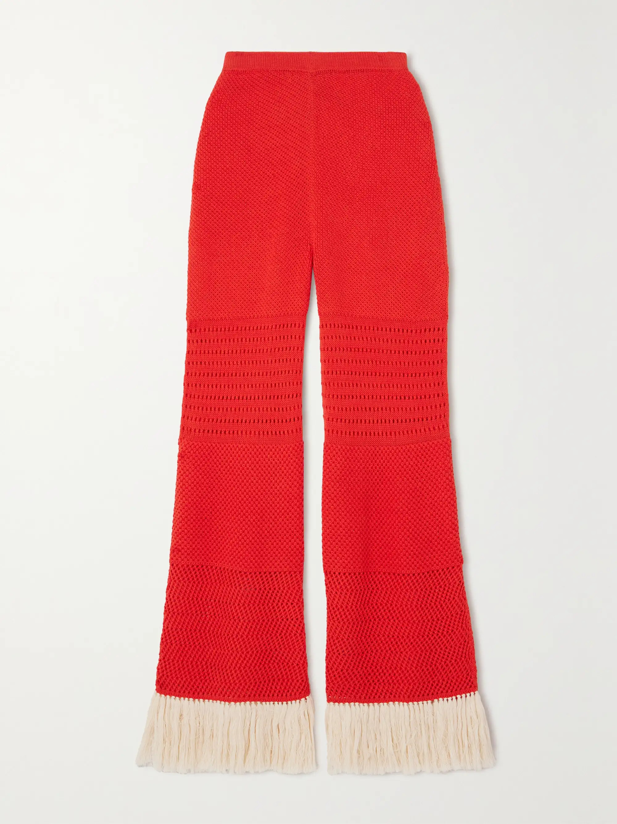 + NET SUSTAIN Carisa fringed flared cotton pants | NET-A-PORTER (US)