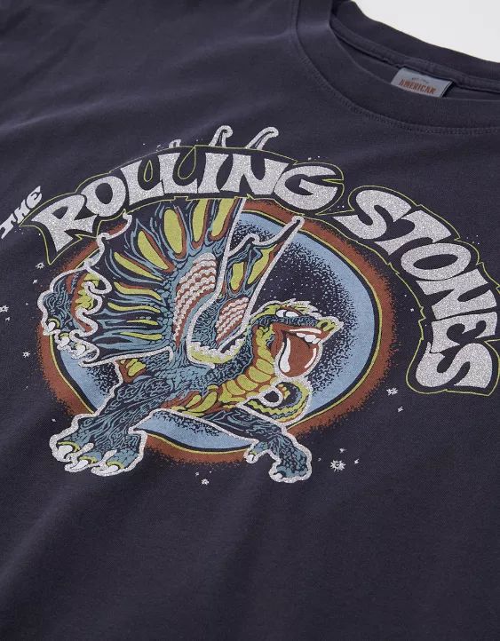 AE Oversized Rolling Stones Shine Graphic Tee | American Eagle Outfitters (US & CA)