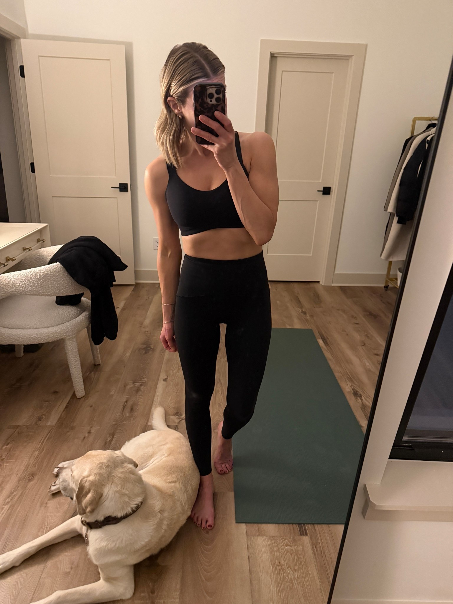 Wearing small leggings (full length) + sports bra (code: LAWXSPANX - first time purchase)

#LTKfitnessgoals #LTKOver40 #LTKActive