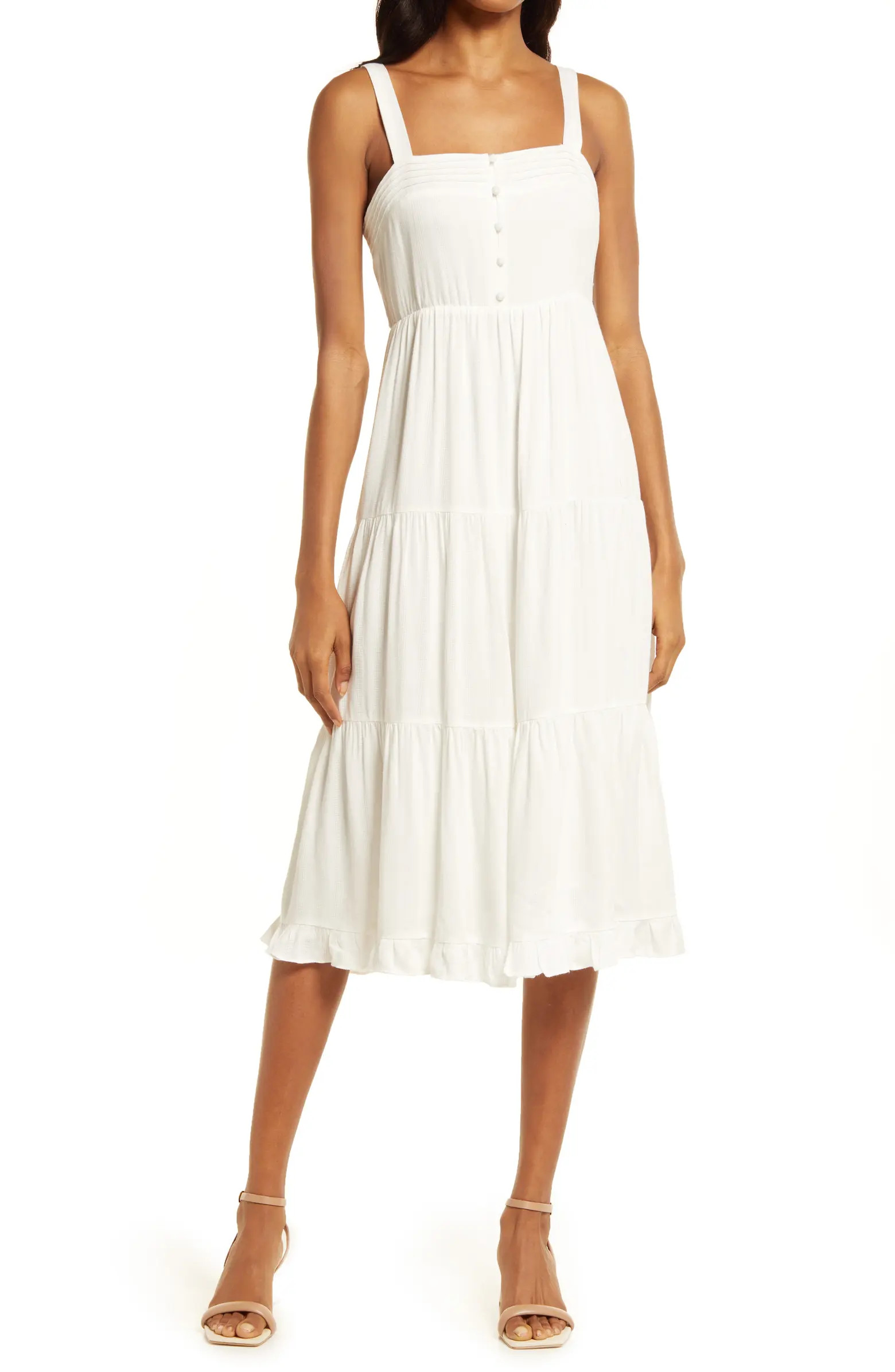 Button Front Sleeveless Dress | Nordstrom