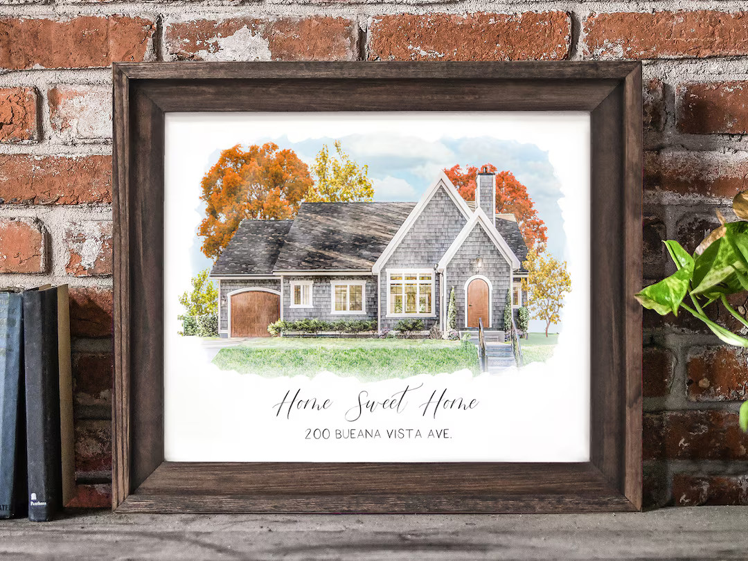 House Portrait, House Painting, House Portrait From Photo, Realtor Closing Gift, Housewarming Gif... | Etsy (US)