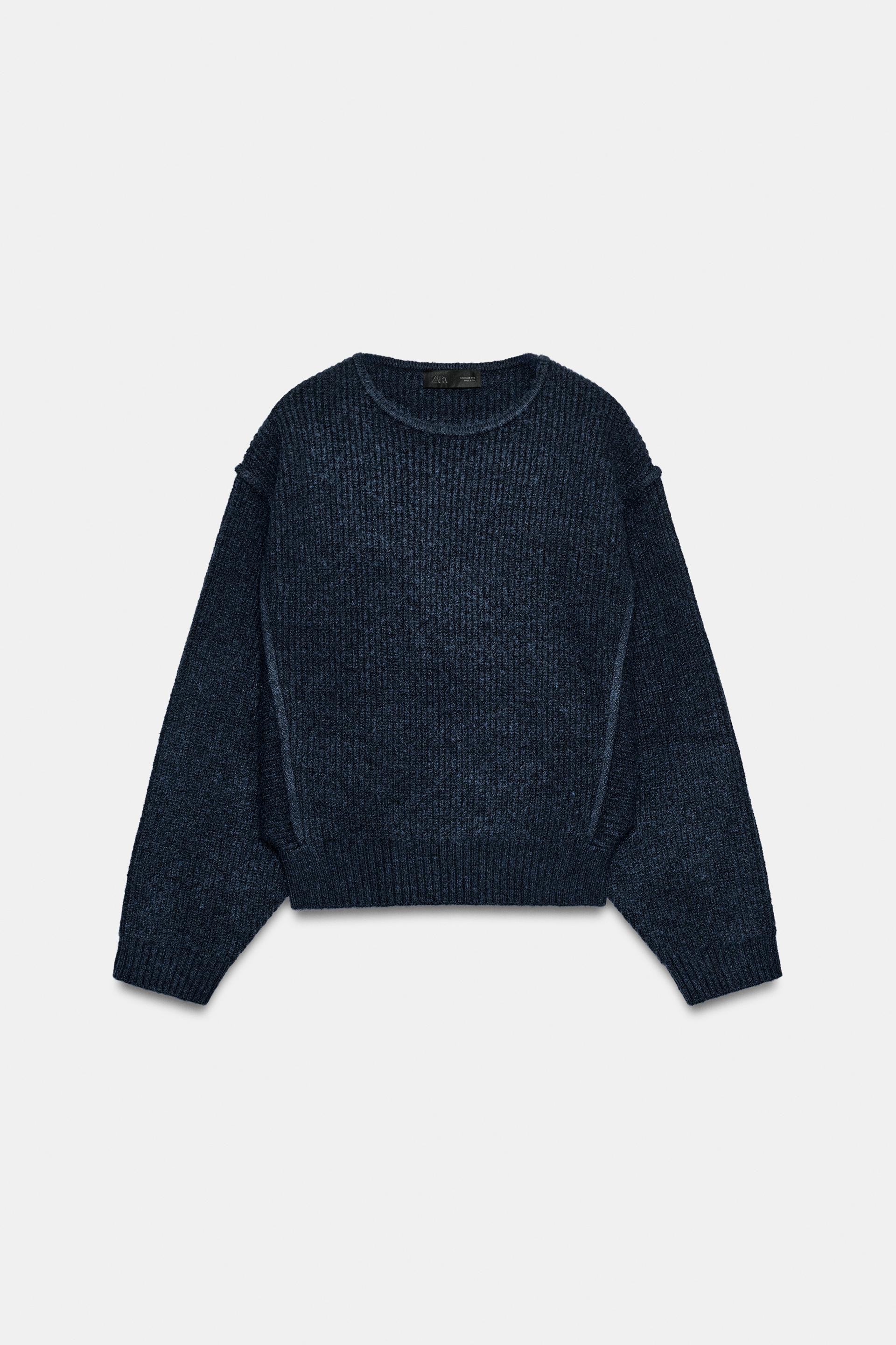 Zara - Wide Armhole Knit Jumper - Grey Marl - L - Woman | Zara UK