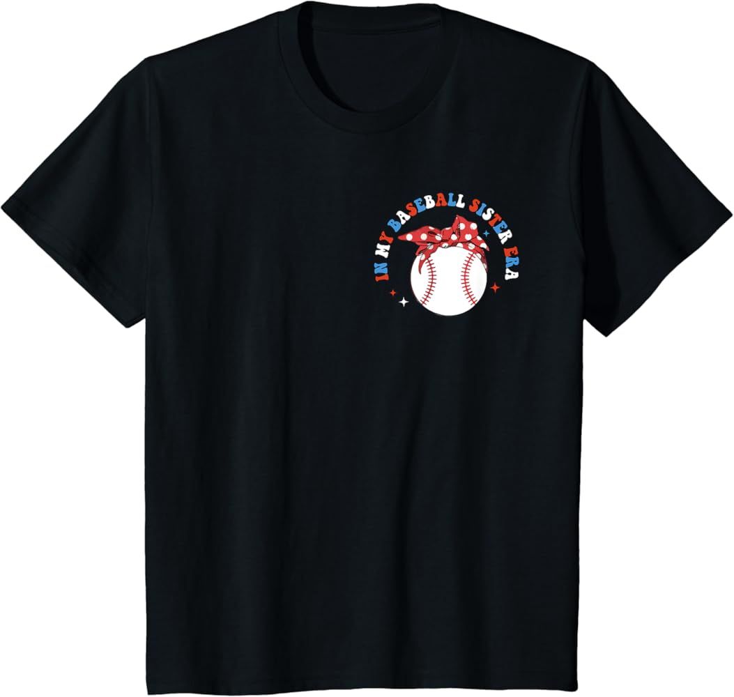 In My Baseball Sister Era Groovy Baseball Sister 2 Sided T-Shirt | Amazon (US)