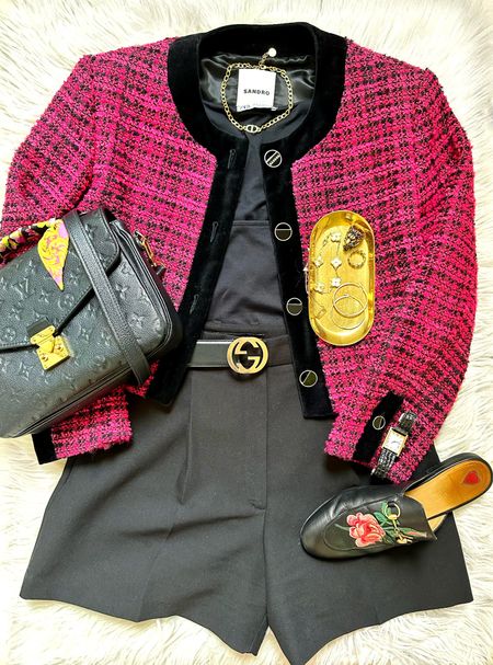 Summer tweed jacket outfit with tailored shorts and mules 

#LTKstyletip #LTKshoecrush #LTKeurope