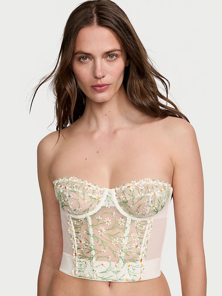 Buy Daisy Chain Embroidery Strapless Corset Top - Order Bras online 1124633000 - Victoria's Secre... | Victoria's Secret (US / CA )