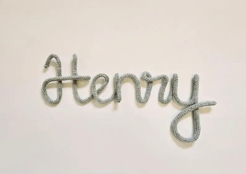 Knitted Wool and Wire Name Sign, Baby Nursery Decor, Personalized Kids Bedroom Sign - Etsy Canada | Etsy (Global)