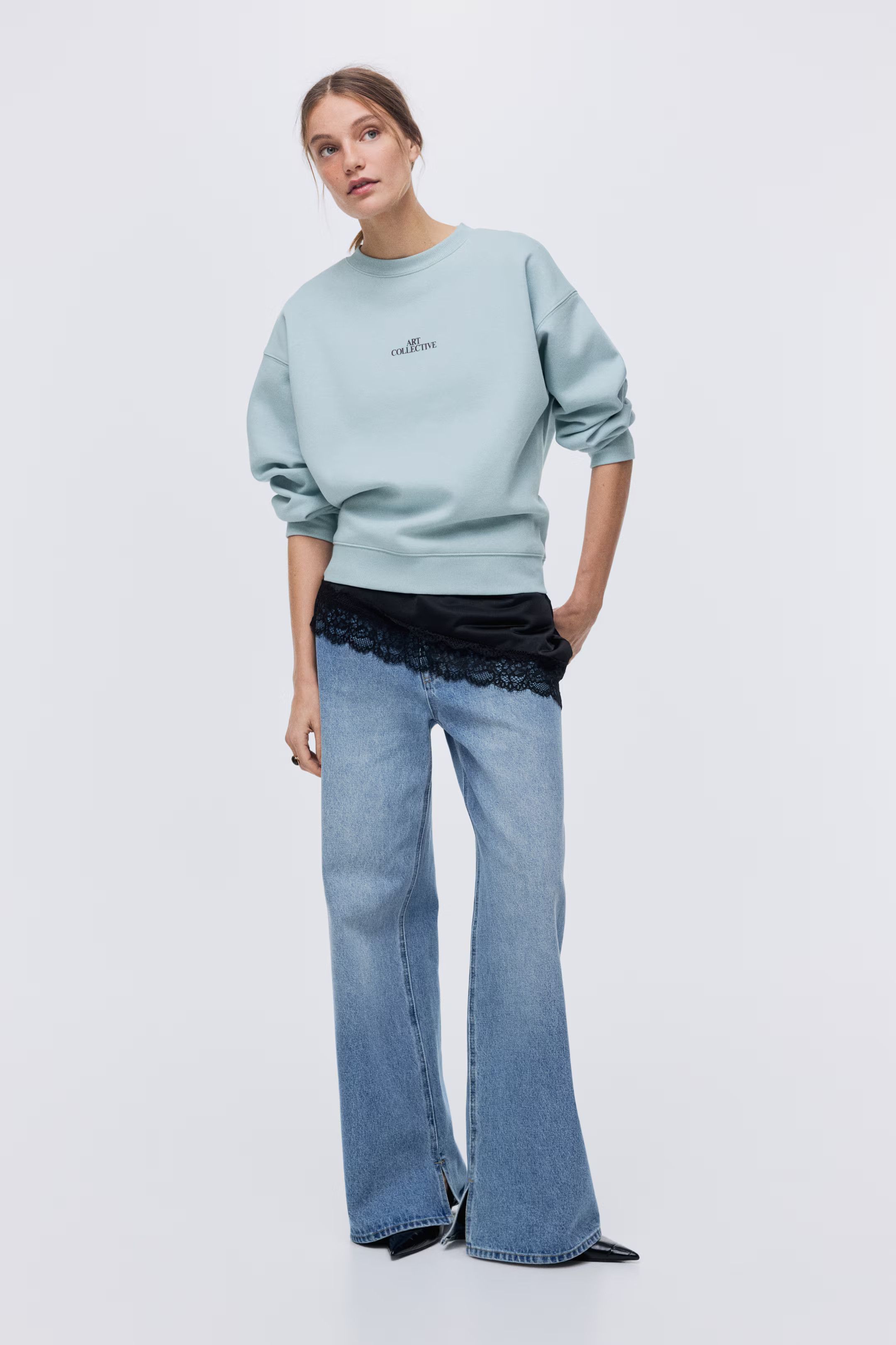 Sweatshirt with Text Motif | H&M (US + CA)