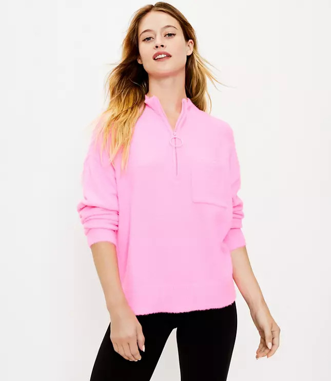 Lou & Grey Fuzzy Zip Pocket Sweater    $79.50     4.5 (13)Write a review | LOFT