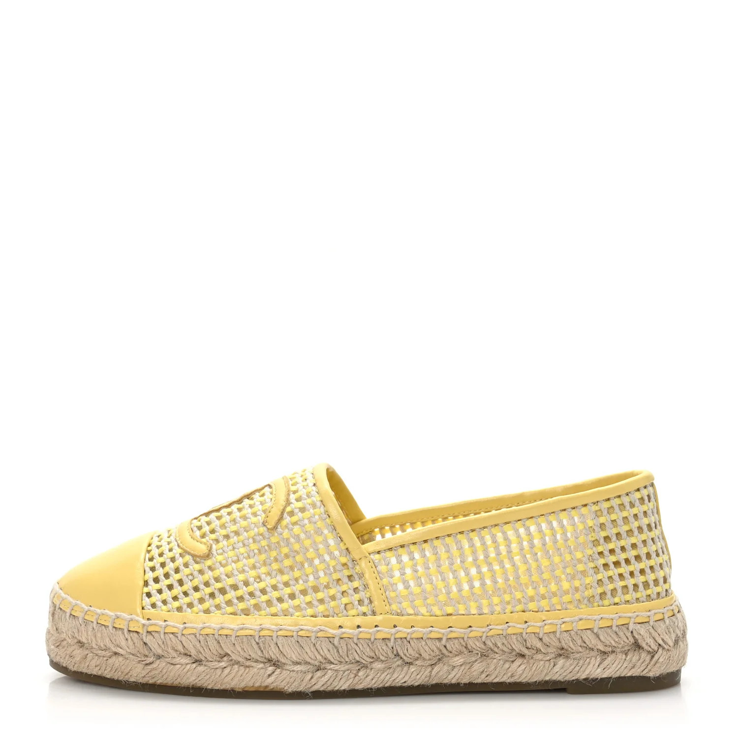 Mesh Lambskin CC Espadrilles 39 Yellow Beige | FASHIONPHILE (US)