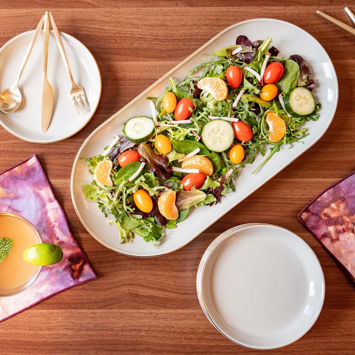 Set of 2 Gray Ceramic Serving Platters | Cambridge Silversmiths