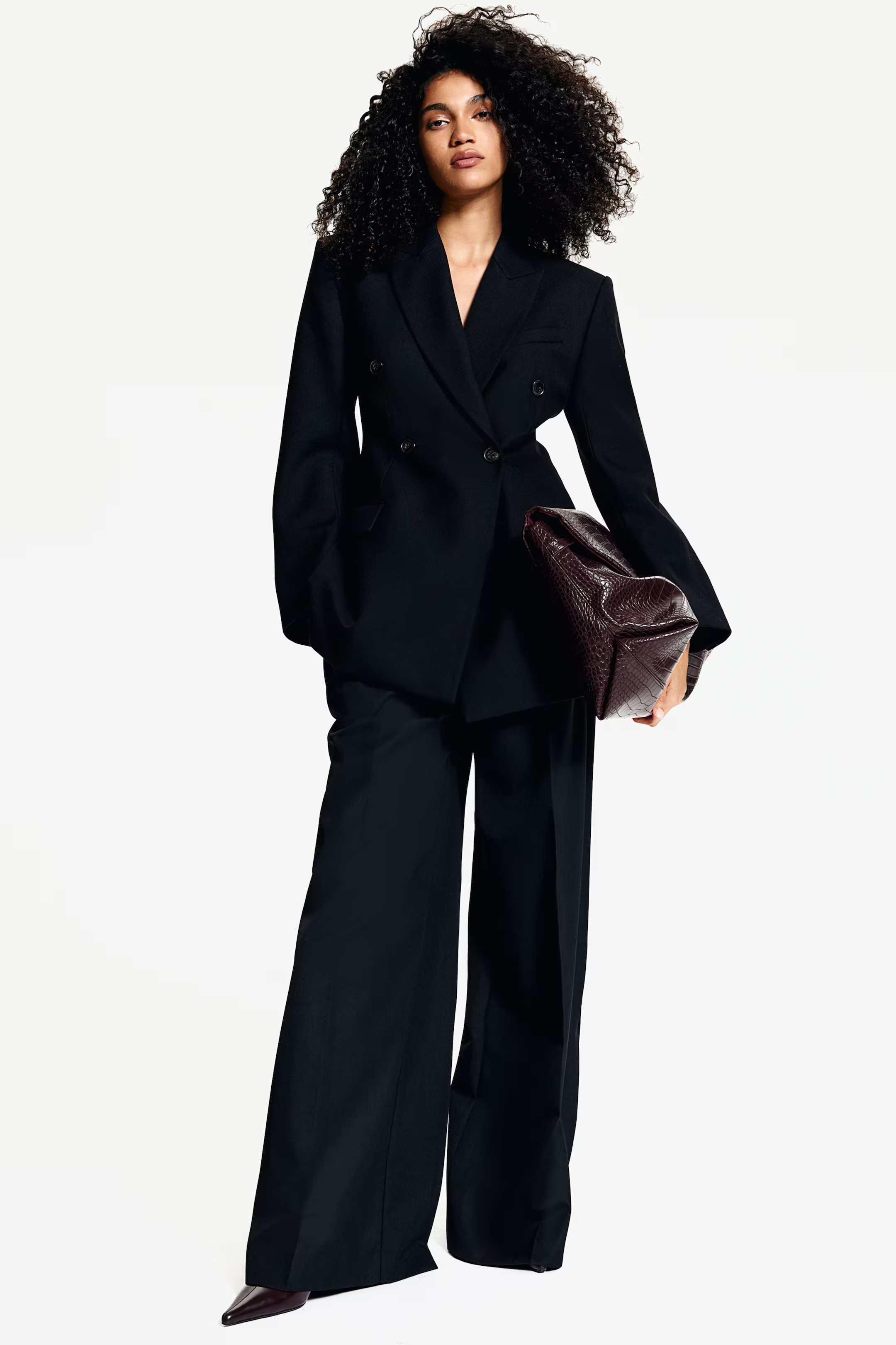 Defined-Waist Double-Breasted Blazer | H&M (US + CA)